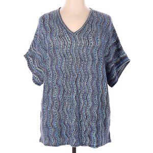 NWT CATHERINE'S Blue Purple Gray All-Season V-Neck Pullover Sweater Size 0X